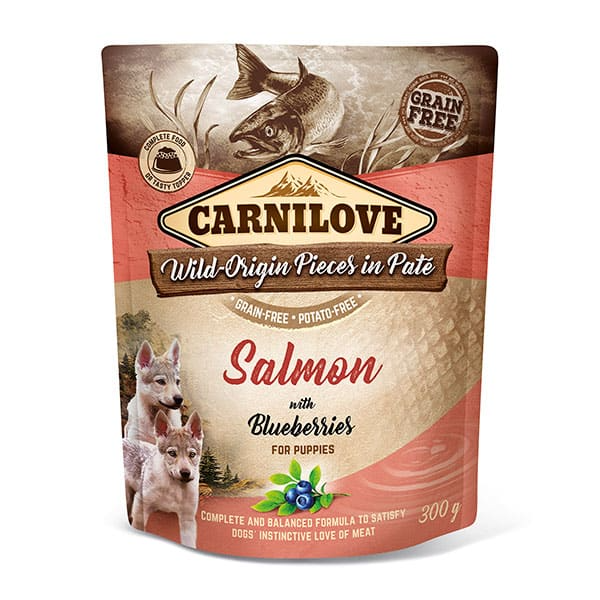 Carnilove Salmon with Blueberries for puppies 300G ( WET POUCH )
