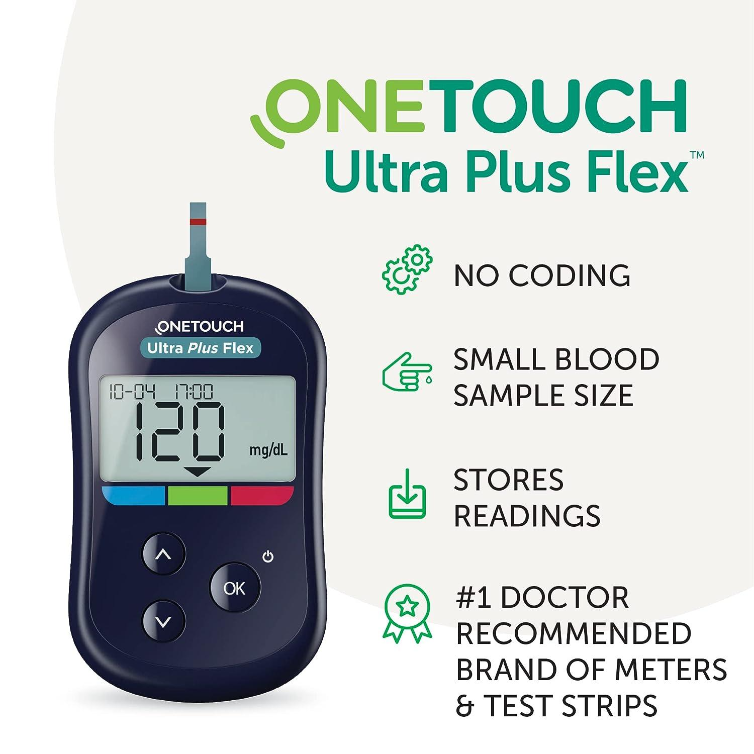 Onetouch Select Plus Glucose Meter With Strips 100Pcs