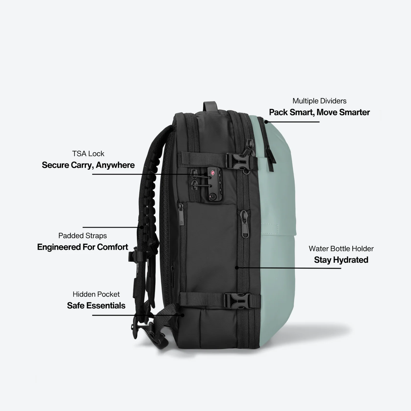Airback Travel with Integrated Air Pump - Ash Grey