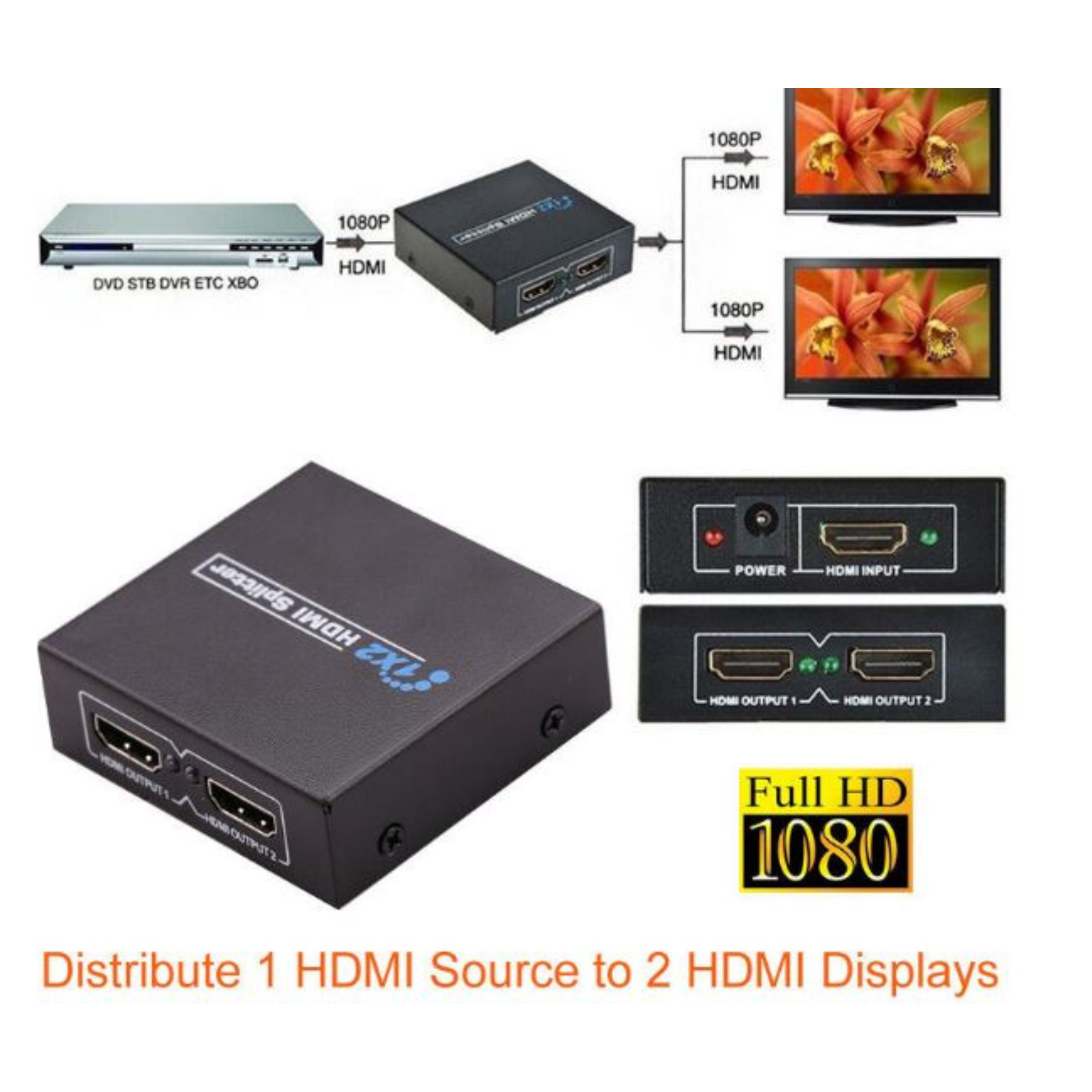Stargold 1X2 HDMI Splitter