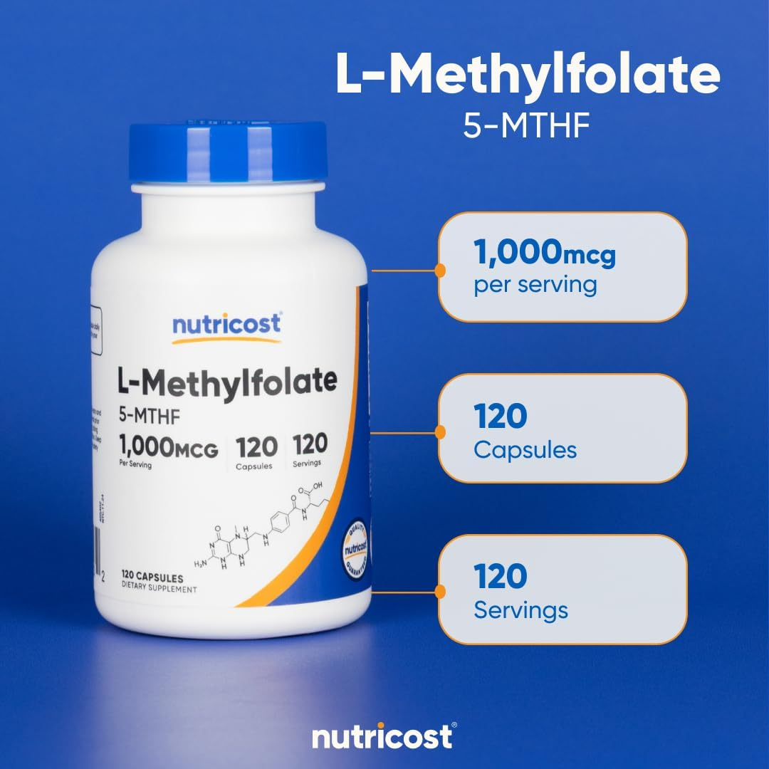 Nutricost Methylfolate Qatar L Methyl Folate 1000mcg Capsules 120'S