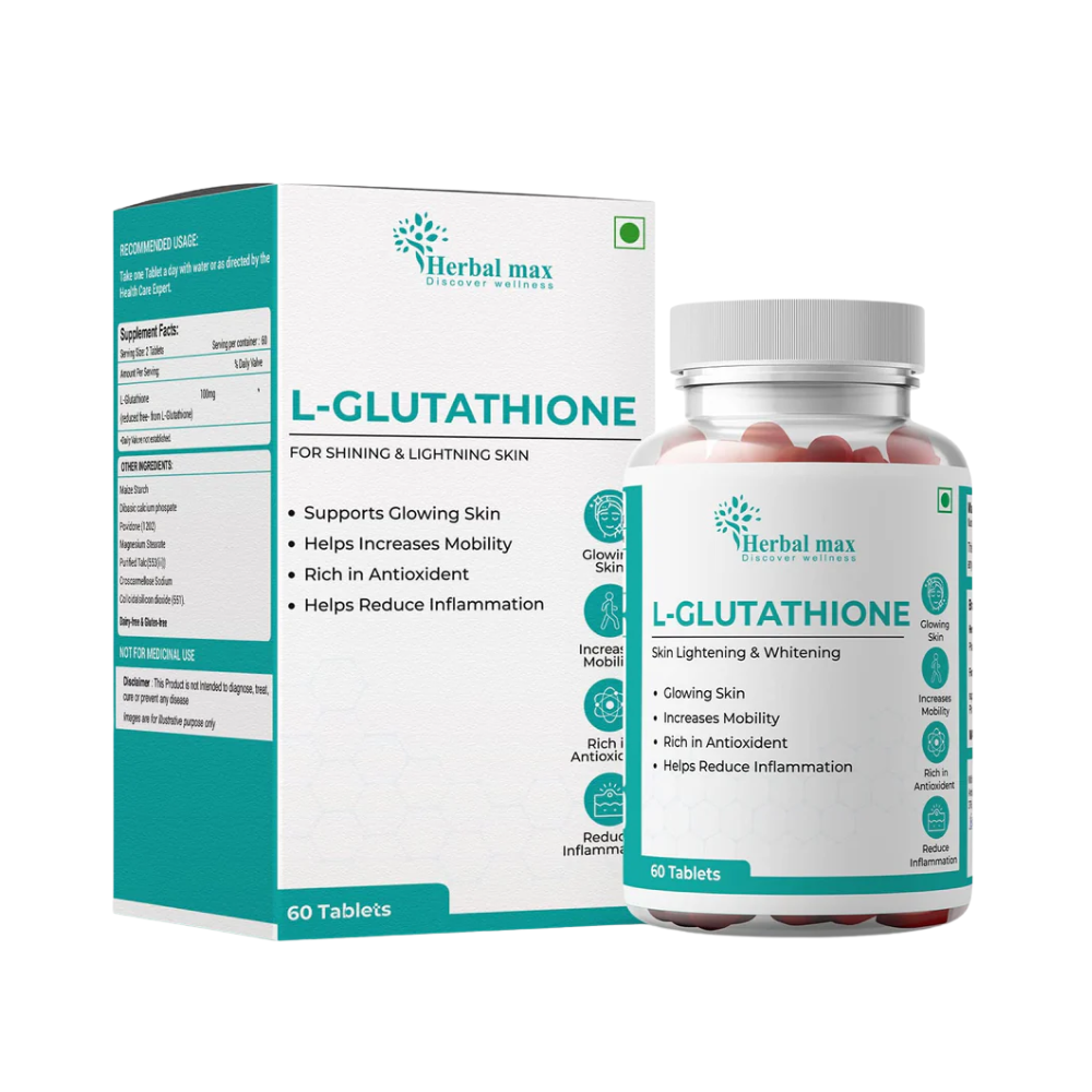 max products glutathione Herbal L-Glutathione 60 Tablets Glutathione as a skin