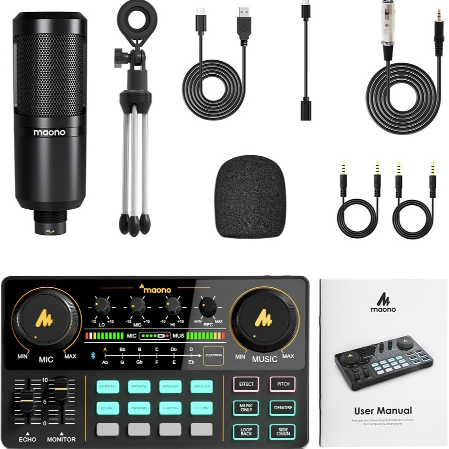 Maonocaster Lite S1 Au-Am200 Portable Podcast Console & Condenser