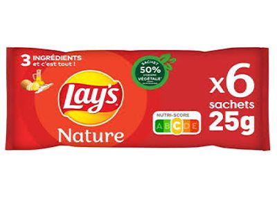 Lay'S Nature Plain Potato Chips 6X25G