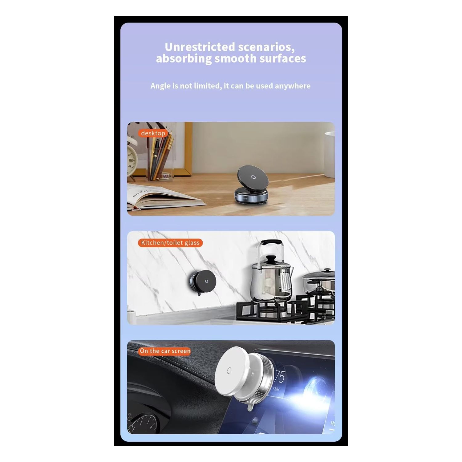 K009 K009 Magnetic Car Phone Holder With Vacuum Suction Mount K009