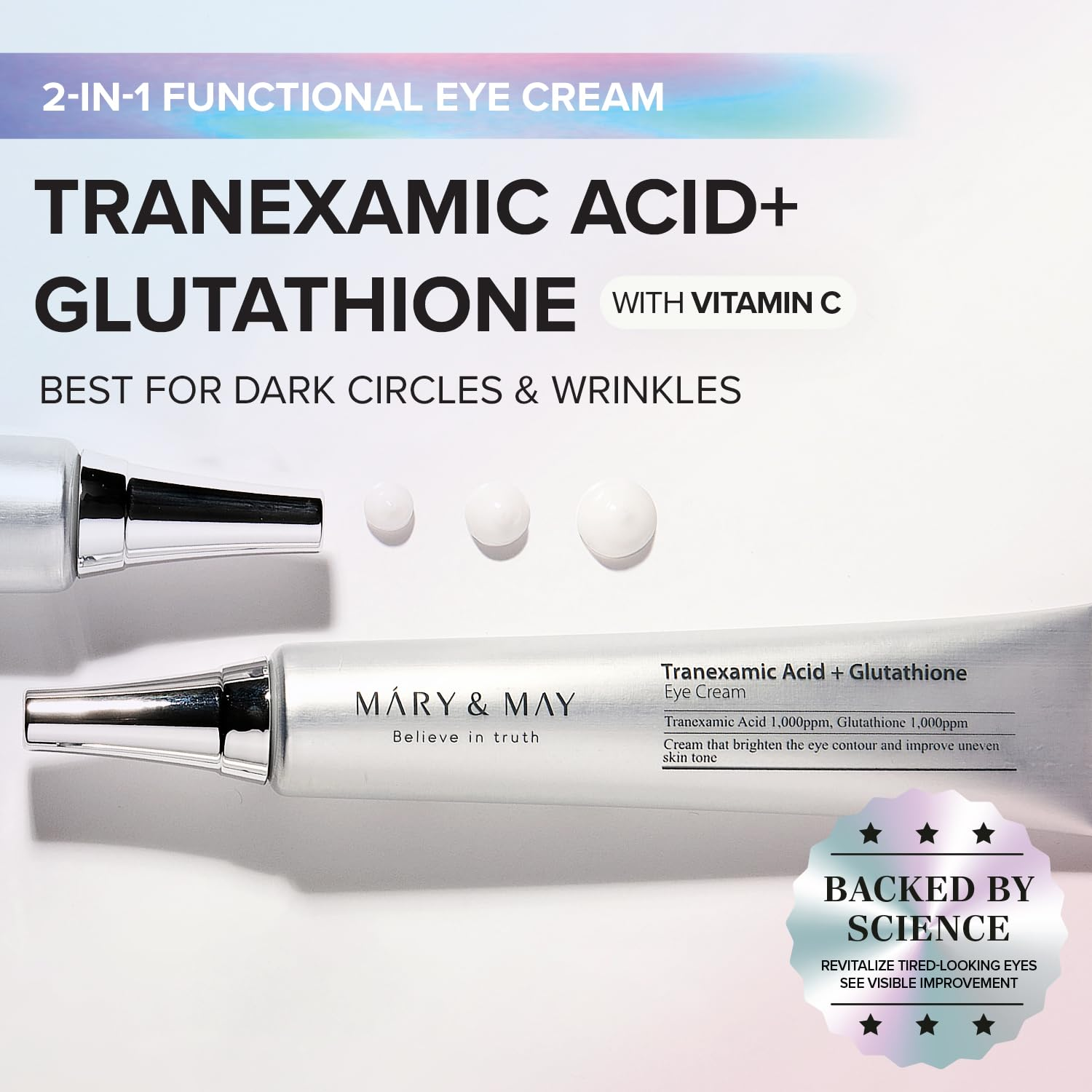 mary&may tranexamic acid glutathione eye cream 12g Mini Acid+Glutathione  Nest Rituals Use in AM and PM Mary & May Tranexamic Acid