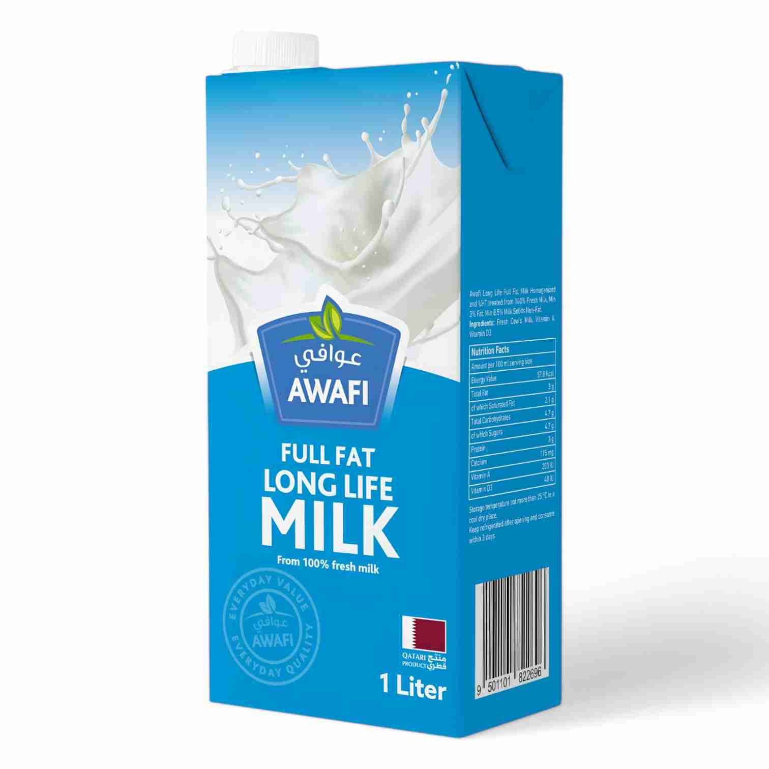 Awafi Long Life Milk 1Ltr Full Fat