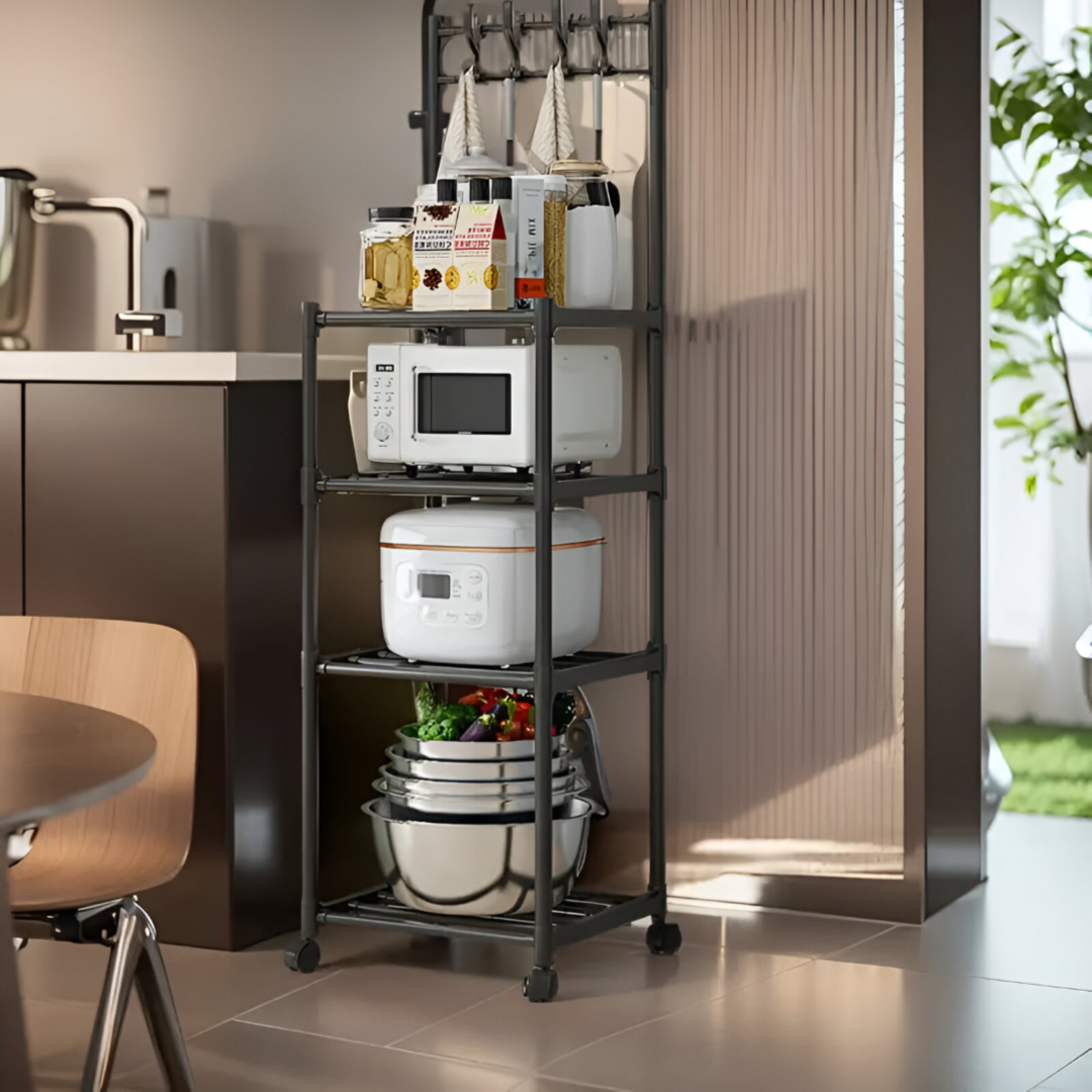 4 Layers Movable Storage Rack