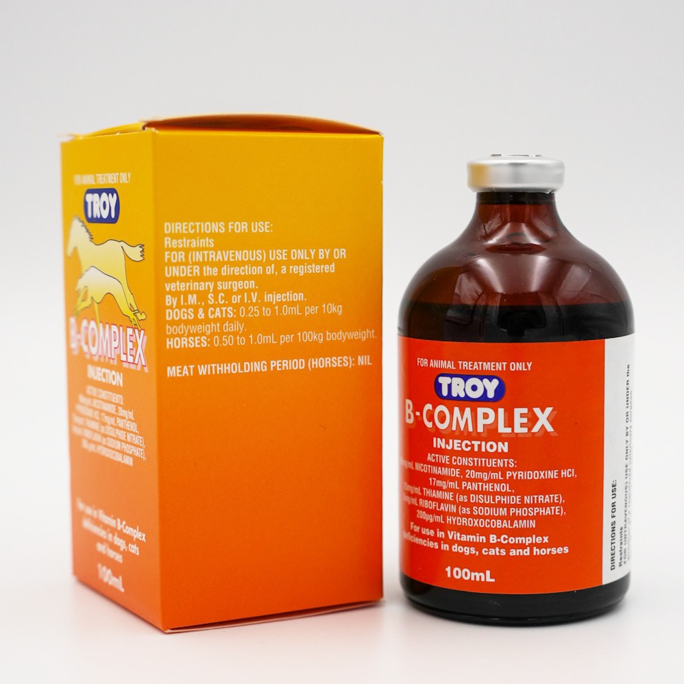 troy vitamin b12 injection 100ml 100 mL for use in anaemias resulting from B12 deficiency in horses Troy Vitamin B Complex Injection