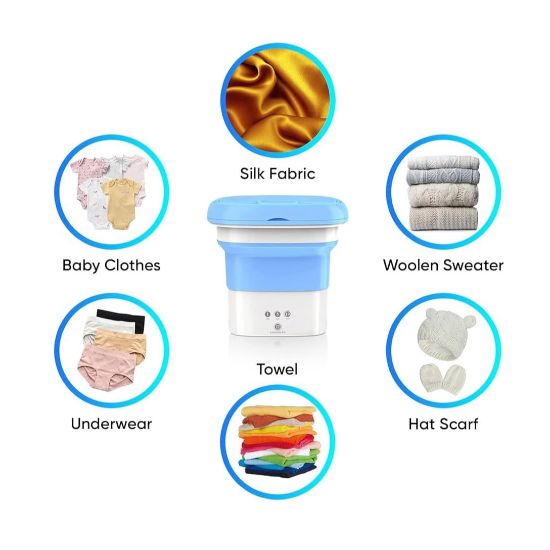 Smart Custom Touch Screen Folding Washing Machine-Blue