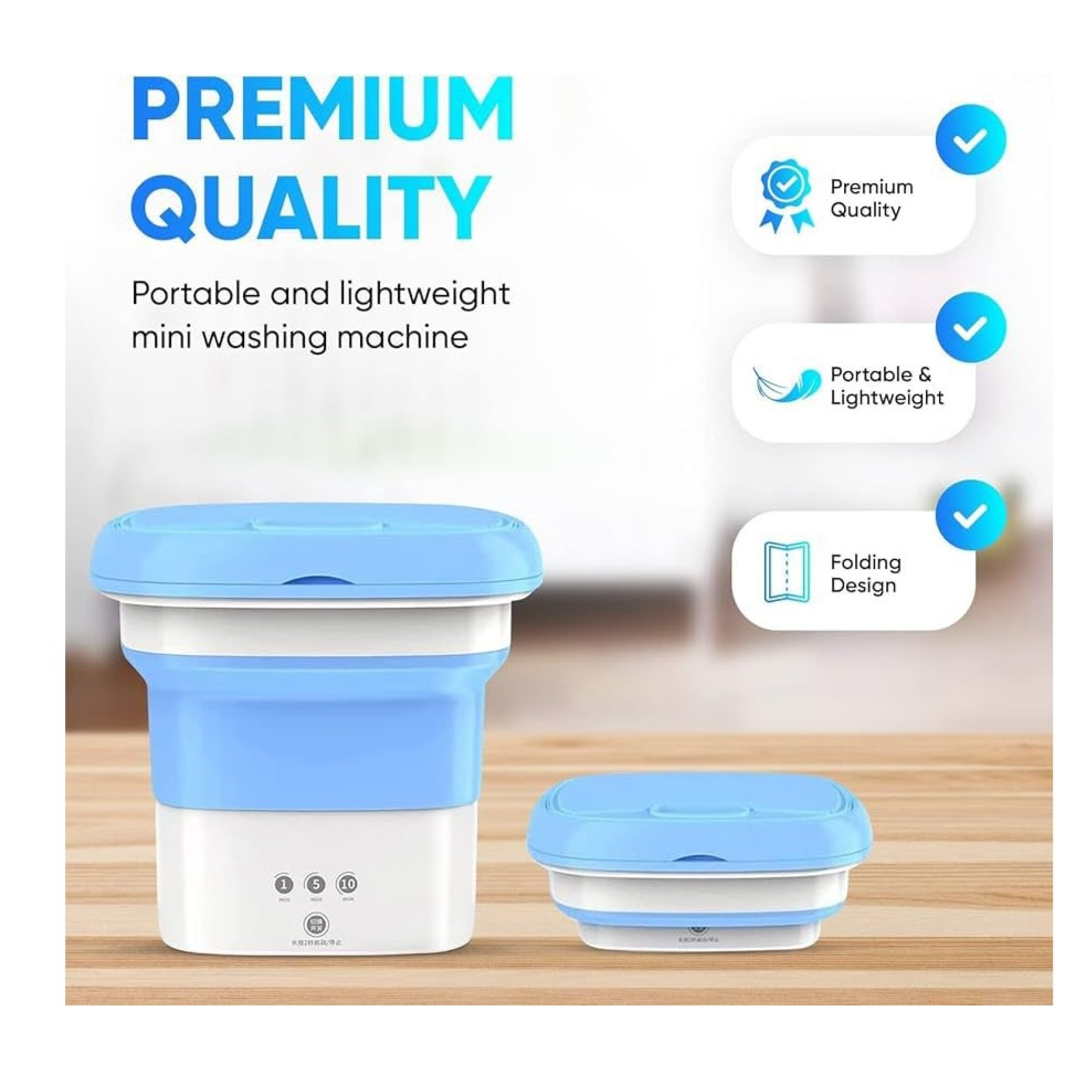 Smart Custom Touch Screen Folding Washing Machine-Blue
