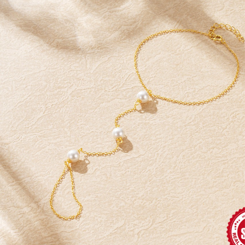 Pearl Hand Chain – 925 Sterling Silver by Signature Jewelry