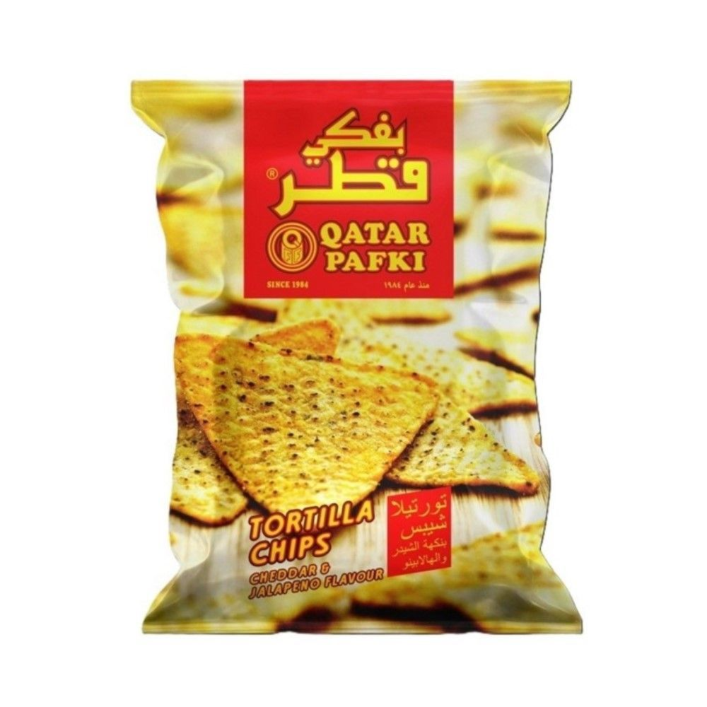 Qatar Pafki Tortilla Cheddar & Jalapeno Chips, 125g