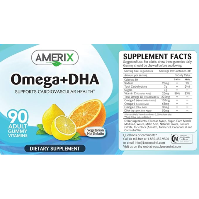 Amerix Omega+dha 90adult Gummies
