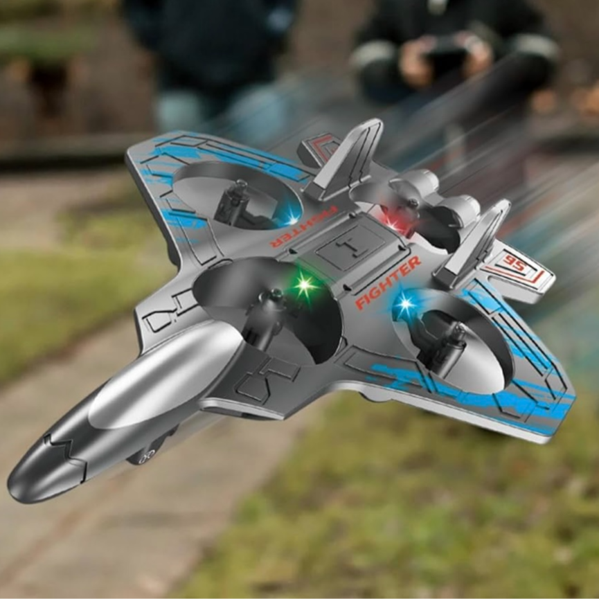 The Flying R Model 360° Circling RC Fighter Jet Foam Plane Toy with Light 2.4G Stunt EPP ...