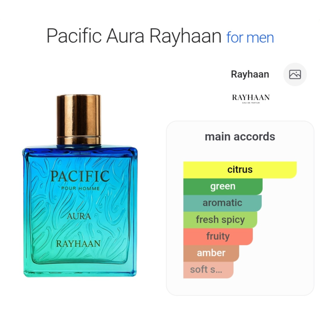 Rayhaan Pacific Aura Pour Homme Eau De Parfum 100ml
