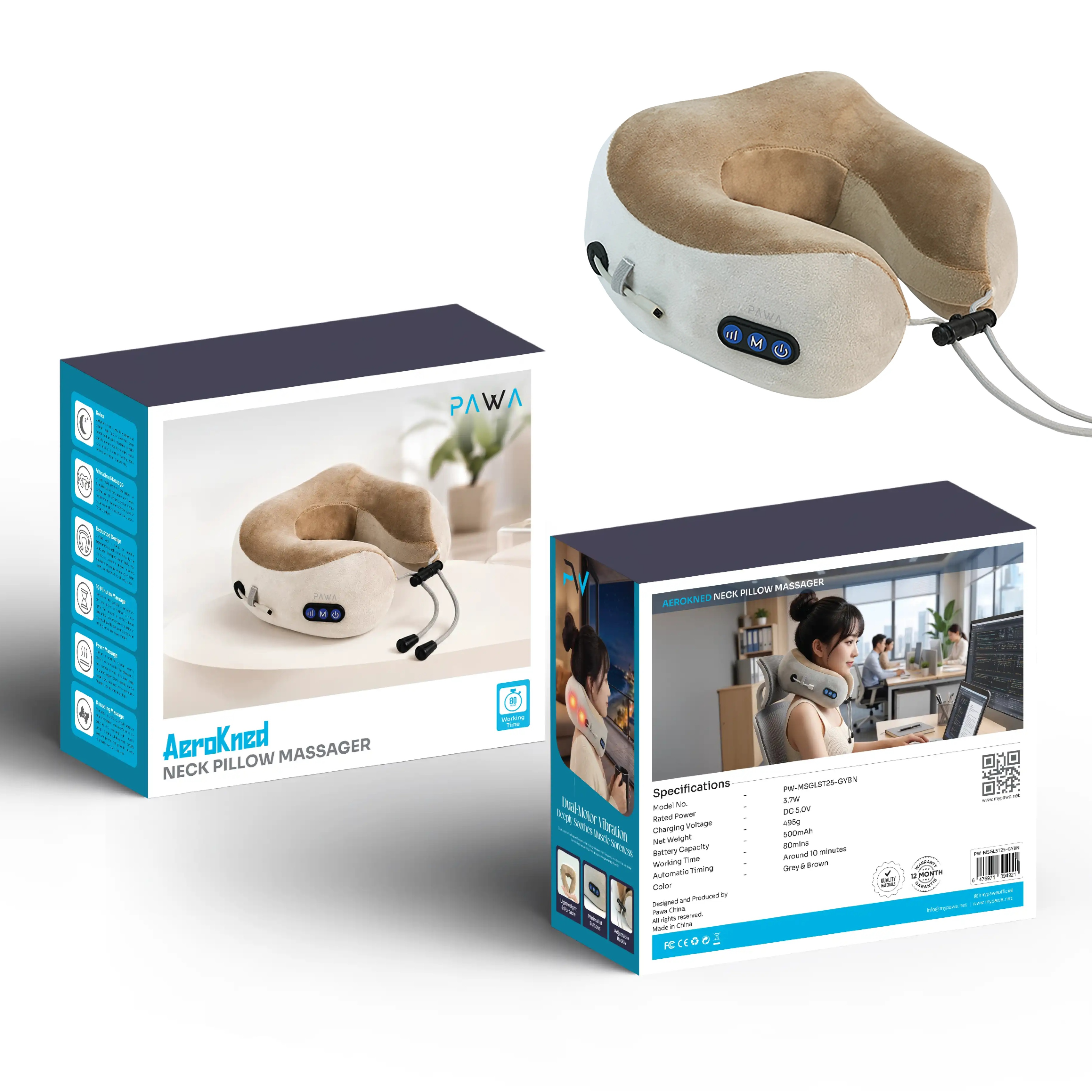 AeroKned Neck Pillow Massager - Pawa 4921