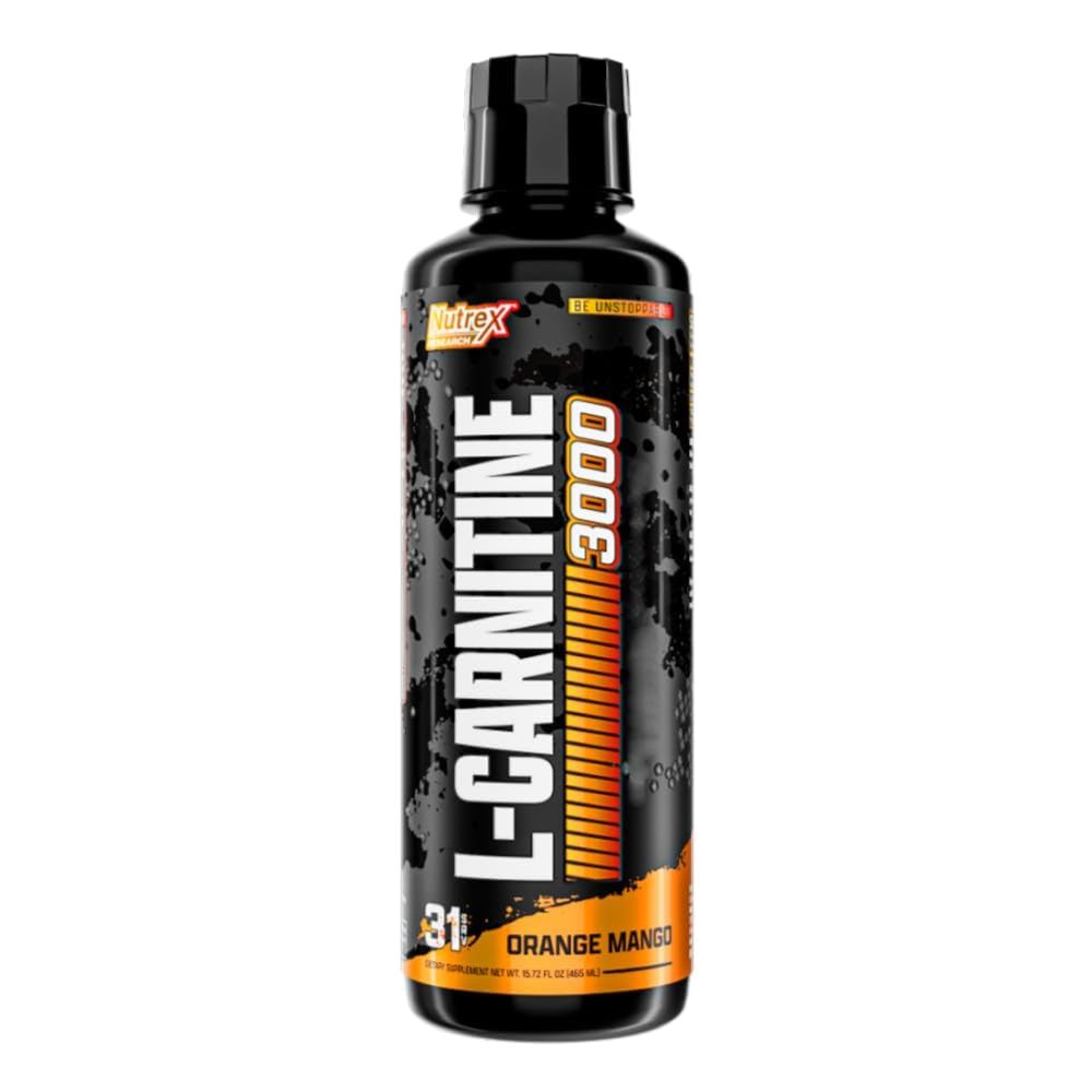Nutrex Liquid L-Carnitine 3000, 31 Servings Orange Mango