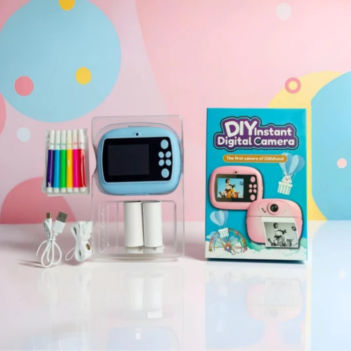 DIY Instant Print Digital Mini Camera Toy For Kids Pink