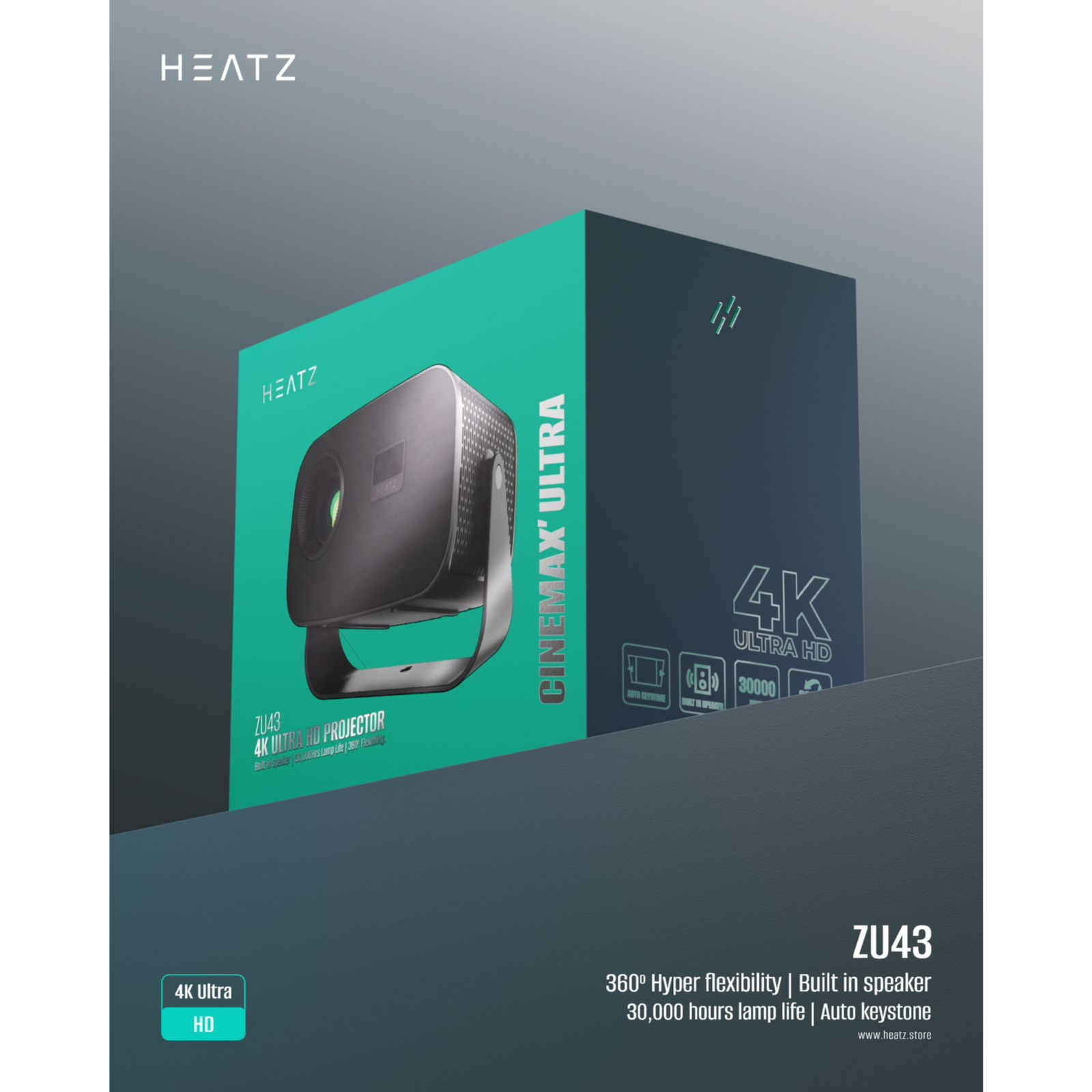 HEATZ 4K ULTRA HD PROJECTOR - ZU43 - CINEMAX ULTRA