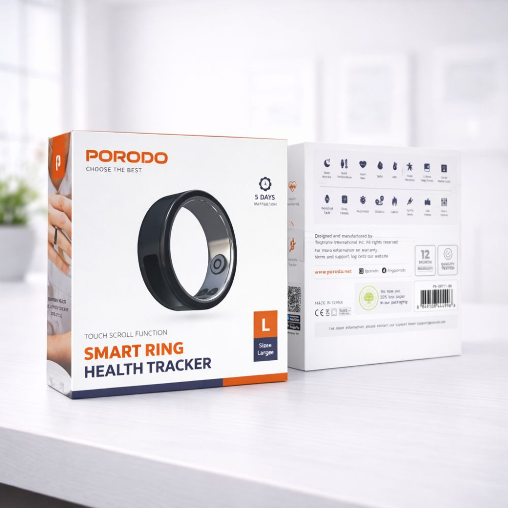 Smart Ring – Touch Function Health Tracking Ring Porodo - 11(20.7mm)