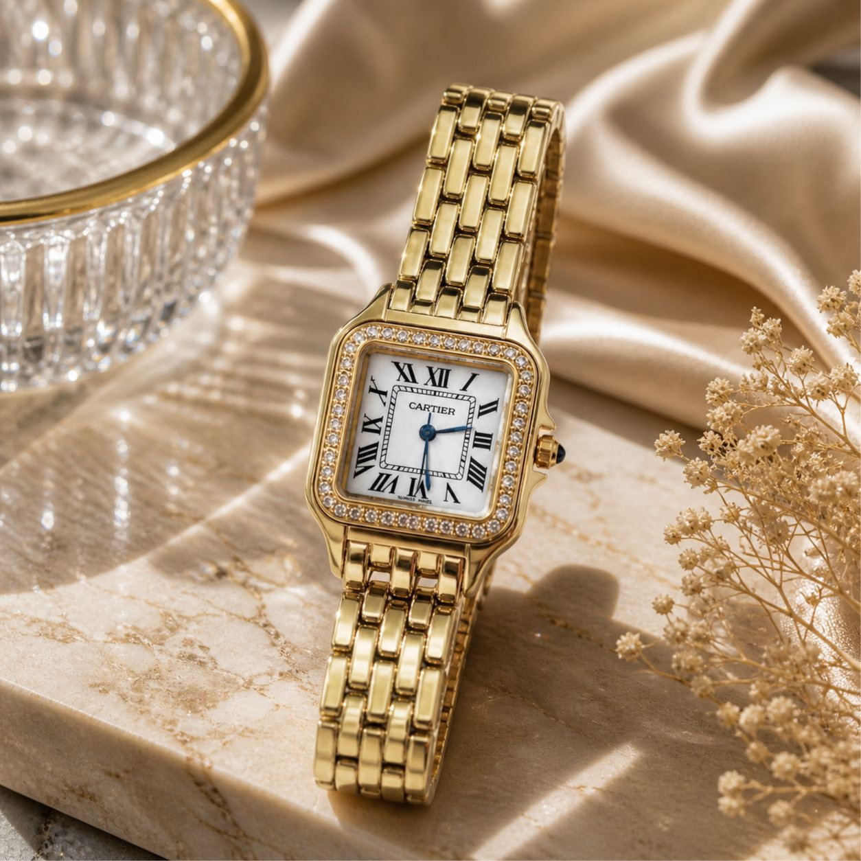 Classic Gold Square Crystal Watch Vintage Gold Square Women main image 2