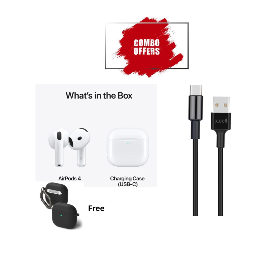 AirPods 4 Wireless Earbuds With X.CELL USB-A To USB-C Cable