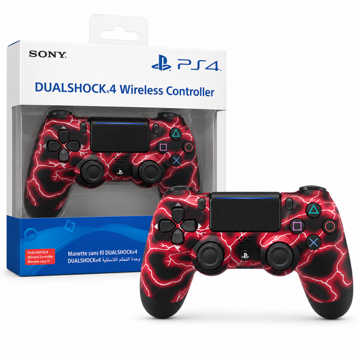 dual shock sony ps4 controller red