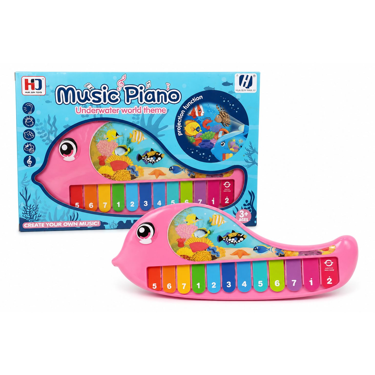 Kids Music Piano Toy Underwater World Theme – Fish Shaped Keyboard