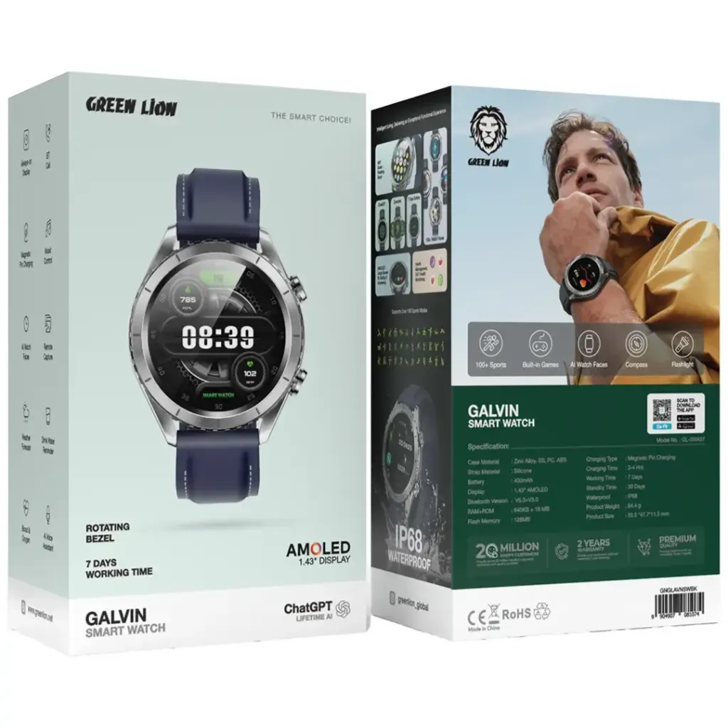 Green Lion Galvin Smart Watch With 1.43" Amoled Display price comparison Qatar – cheapest at Snoonu